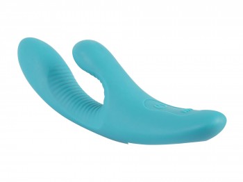 Javida Vibrator mit Klitorisreizer türkis 18 cm