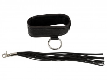 Bad Kitty Halsband und Flogger schwarz