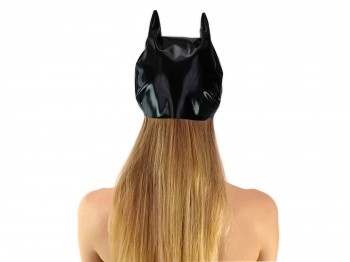 Catwoman Maske - schwarze Lack Katzenmaske