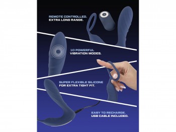 Vibrating Prostate Plug mit Penisring 14 cm