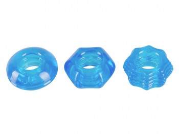 You2Toys 3er Set blaue Penisringe in verschiedenen Formen