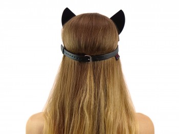 Katzenmaske - BDSM Kitty Kopfmaske mit Katzenohren