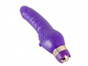 Minivibrator mit praller Eichel und Noppen lila 16 cm