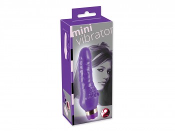 Minivibrator mit praller Eichel und Noppen lila 16 cm