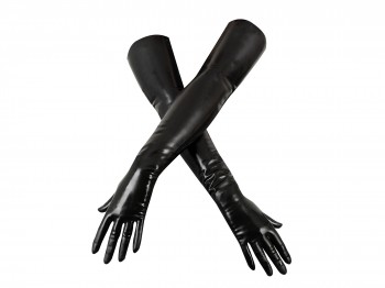 Schwarze, lange Latex-Handschuhe Gr. S, M, L und XL