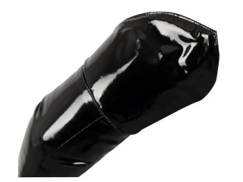 Black Level Extra lange, schwarze Lackhandschuhe Gr. S