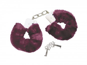 Handschellen mit samtig-weich Plüschüberzug lila