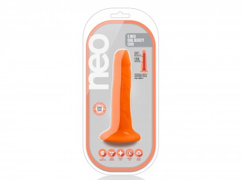 Neo Sensa Feel leicht gebogener Dildo 15 cm neonorange