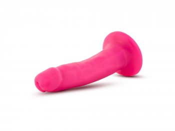 Neo Sensa Feel leicht gebogener Dildo 15 cm neonpink