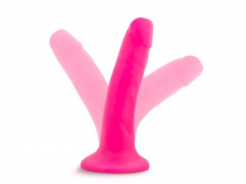 Neo Sensa Feel leicht gebogener Dildo 15 cm neonpink