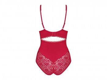 Obsessive Roter Body mit Spitze an Cups und Beinabschluss Gr. S/M