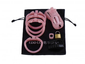 Game Over Standard ergonomischer Peniskäfig inkl. 4 Ringe pink