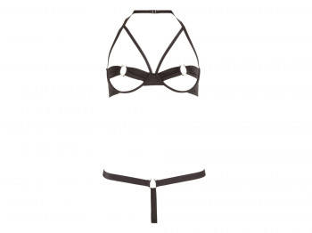 Cottelli Lingerie BH-Set Minimal mit Metallringen schwarz Gr. 80B/M