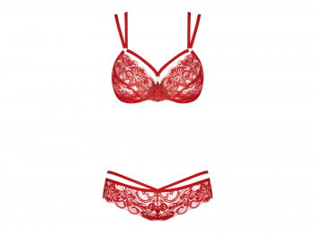 Obsessive BH Set aus Spitze mit Bändern rot Gr. S/M