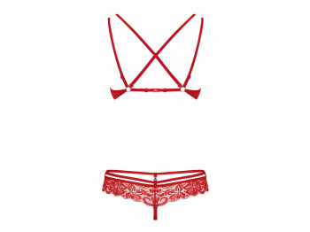 Obsessive BH Set aus Spitze mit Bändern rot Gr. S/M