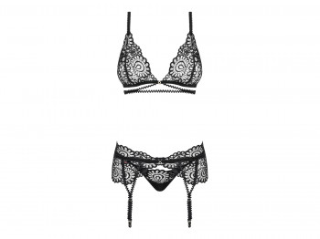 Obsessive 3-teiliges Straps-Set in schwarz