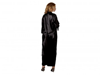 Langer schwarzer Kimono in Satin-Optik GR. S/M, L/XL und XXL/XXXL