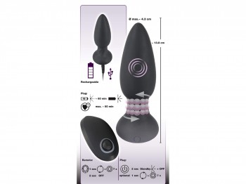 Black Velvets Rotating & Vibrating Plug Analvibrator 14 cm