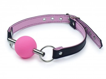 Silikon Ballknebel Bite it - Mundknebel schwarz pink