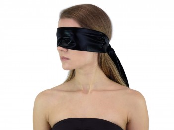 Premium BDSM Augenbinde schwarz Glanz