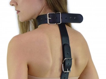 BDSM Hals- und Handfesseln mit Rückenriemen