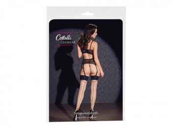 Cottelli Legwear Strapsstrümpfe mit Abschluss und Naht GR. XL
