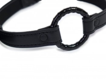 BDSM Mundspreizer Ring-Knebel ummantelt