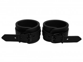 Neopren Bondage Manschetten Set Midnight Black