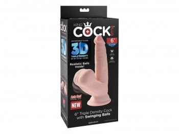 King Cock Dildo Triple Density Cock with Swinging Balls 19 cm