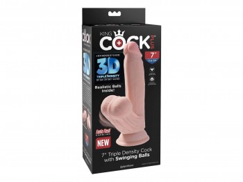 King Cock Dildo Triple Density Cock with Swinging Balls 21 cm