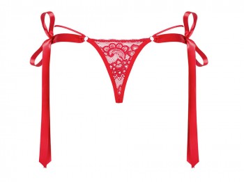 Obsessiv roter Riostring aus elastischer Spitze Gr. S/M