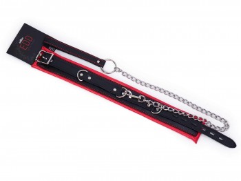 Bondage Halsband gepolstert rot-schwarz