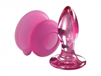 Icicles No.90 Glasplug mit abnehmbarem Saugfuß Rosa