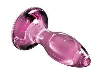 Icicles No.90 Glasplug mit abnehmbarem Saugfuß Rosa