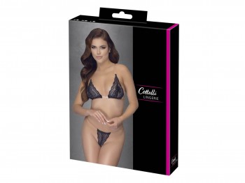 Cottelli Lingerie Dessous Set mit durchsichtigen Bändern Gr. L