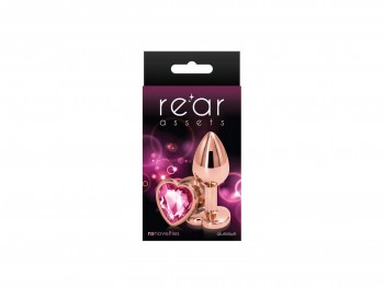 Rear Assets rose gold Heart Plug small pink