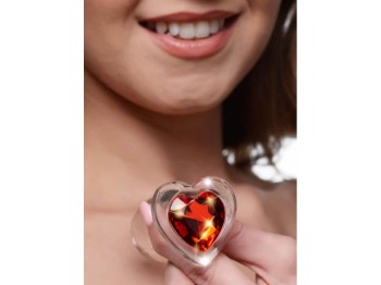 Booty Sparks Glas-Analplug mit Herz Schmuckstein