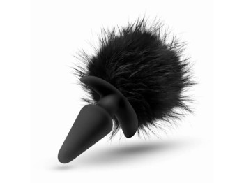 Anal Adventures Platinum Rabbit Tail Plug schwarz