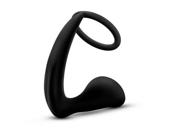 Anal Adventures Platinum Analplug mit Penisring schwarz