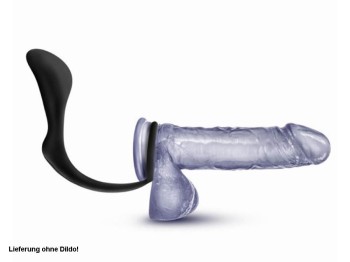 Anal Adventures Platinum Analplug mit Penisring schwarz