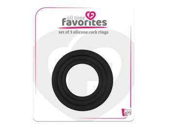 All Time Favorites Silikon Penisringe 3tlg. schwarz