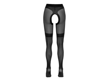 Cottelli Legwear Strumpfhose mit eingewebten Netz-Overknees