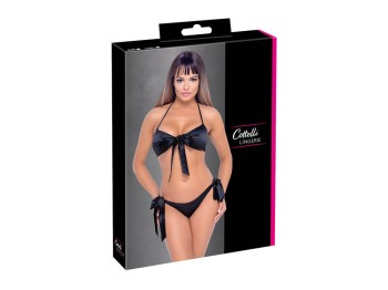 Cottelli Lingerie Soft-BH Set mit Bindeschleifen schwarz Gr. S/M