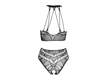 NO:XQSE Top und Slip ouvert im Set schwarz