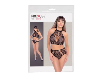 NO:XQSE Top und Slip ouvert im Set schwarz