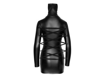 Cottelli BONDAGE Langarm-Kleid im schwarzen Mattlook