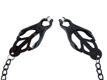 Clover Clamps Nippelklemmen mit Kette Schwarz