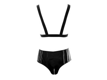 Black Level Lack-Set: Halsband, BH und Slip Gr. S