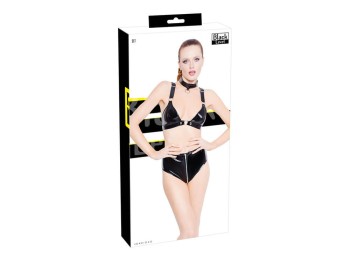 Black Level Lack-Set: Halsband, BH und Slip Gr. S