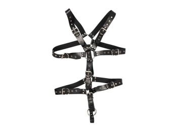 Zado Leder Harness inklusive Penis- / Hodenring aus Metall